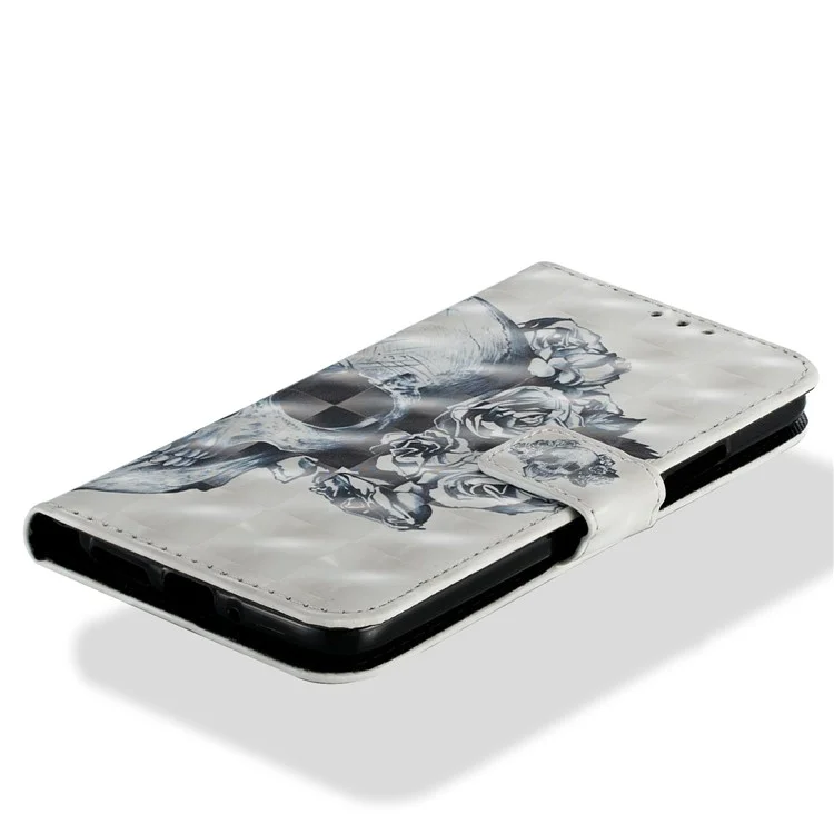 Pattern Printing Leather Wallet Case for Motorola Moto G5S - Skull Pattern