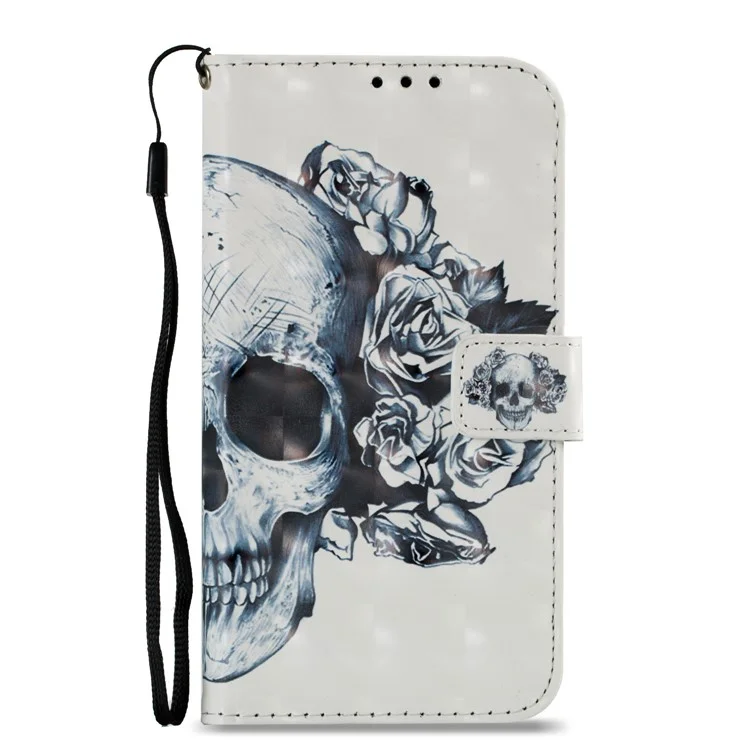 Pattern Printing Leather Wallet Case for Motorola Moto G5S - Skull Pattern