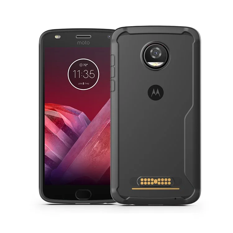 For Motorola Moto Z2 Play Shock Absorption PC + TPU Hybrid Back Case - Black