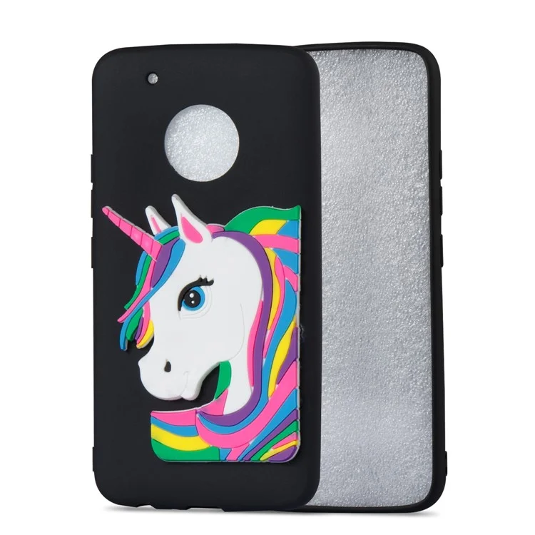 Lovely 3D Unicorn Pattern TPU Case for Motorola Moto G5 Plus - Black