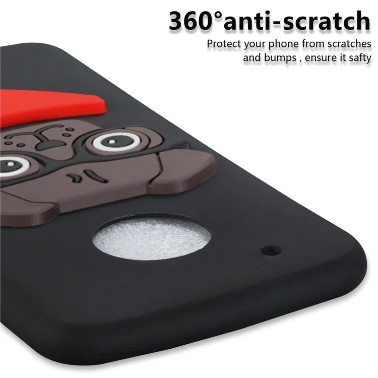Lovely 3D Dog Pattern TPU Case for Motorola Moto G5 Plus - Black
