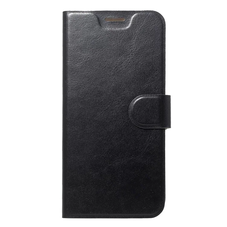 Crazy Horse Texture Card Holder Stand Flip Leather Case for Motorola Moto Z3 Play - Black