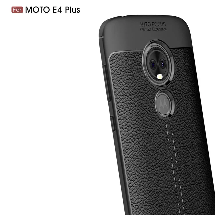 Litchi Grain Soft TPU Back Case for Motorola Moto E5 Play - Black
