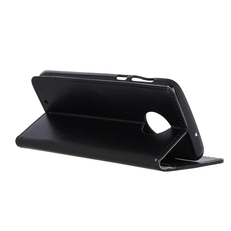Crazy Horse Texture Wallet Stand Leather Case for Motorola Moto G6 - Black