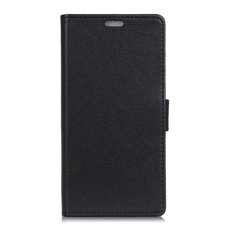 Crazy Horse Wallet Leather Stand Case for Motorola Moto E5 Plus - Black