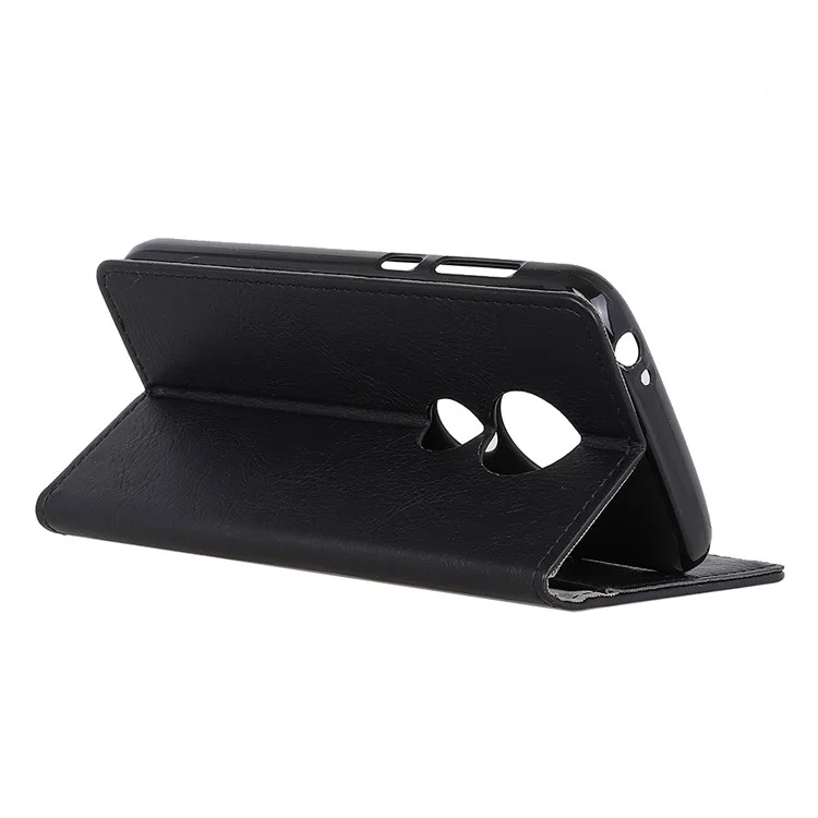 Crazy Horse Wallet Leather Stand Case for Motorola Moto E5 Plus - Black