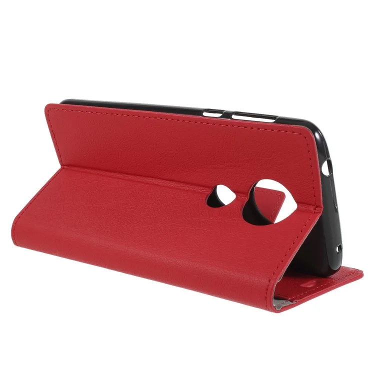 Wallet Stand Flip Leather Case for Motorola Moto E5 Plus - Red