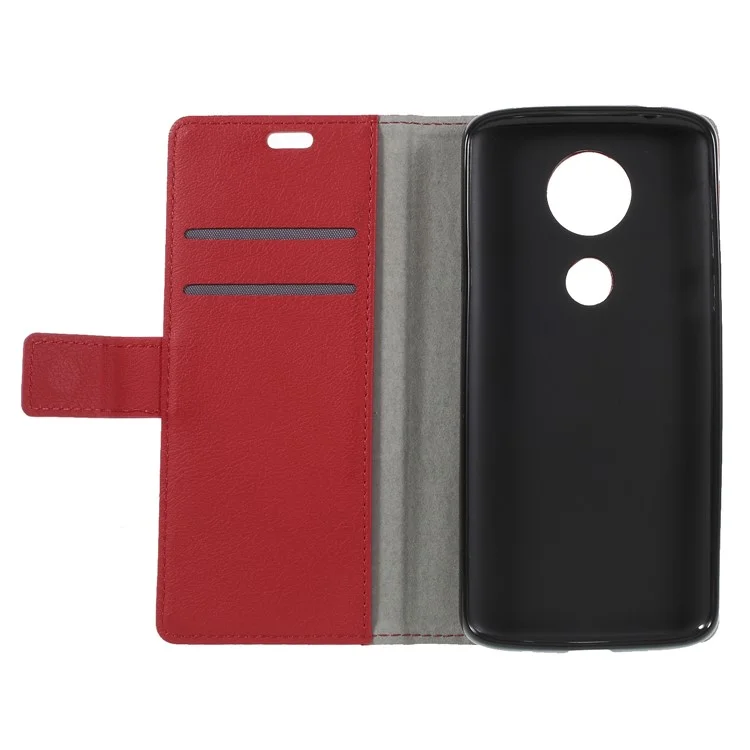Wallet Stand Flip Leather Case for Motorola Moto E5 Plus - Red