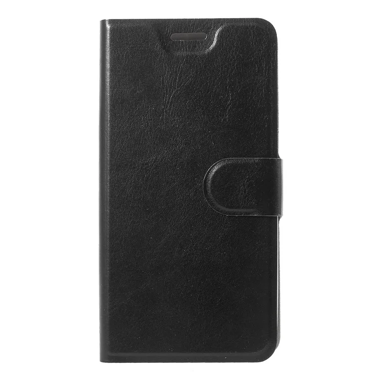 Crazy Horse PU Leather Card Holder Magnetic Phone Case for Motorola Moto E5 Play - Black