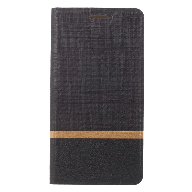 Cross Texture PU Leather Mobile Phone Case with Stand for Motorola Moto E5 Play - Black