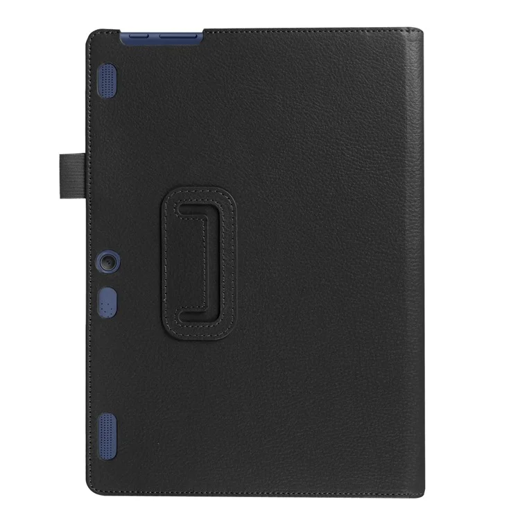 Litchi Skin Leather Stand Case for Lenovo Tab 3 10.1 TB-X103F - Black