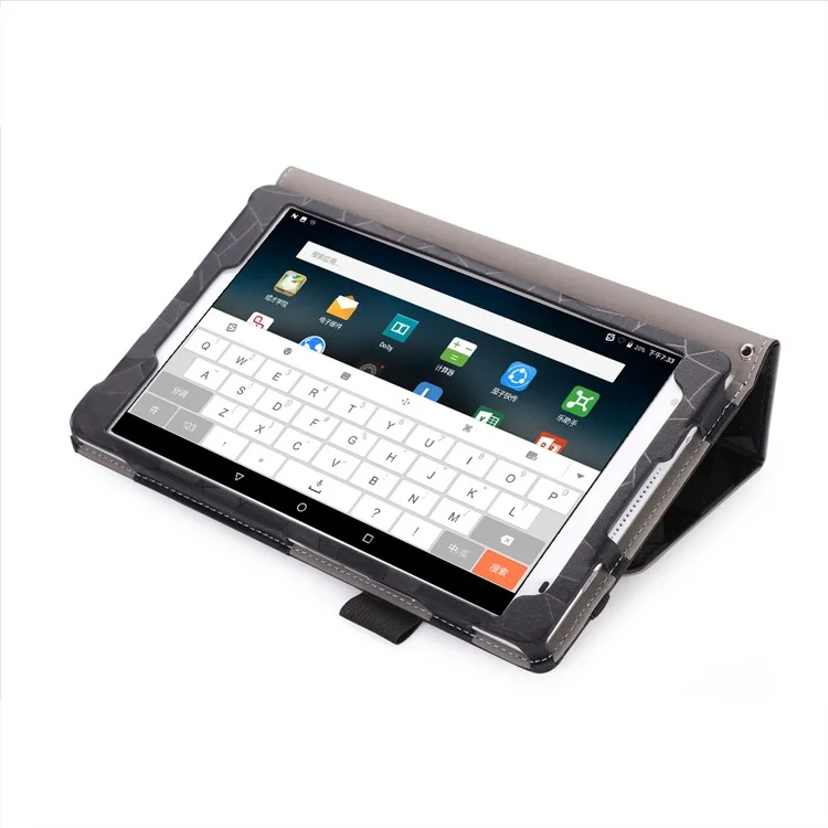Leaves Pattern Stand Leather Case for Lenovo Tab 4 8 / Tab 4 8 Plus - Black