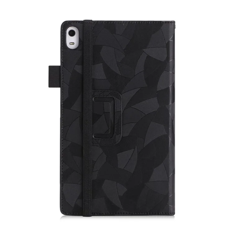 Leaves Pattern Stand Leather Case for Lenovo Tab 4 8 / Tab 4 8 Plus - Black