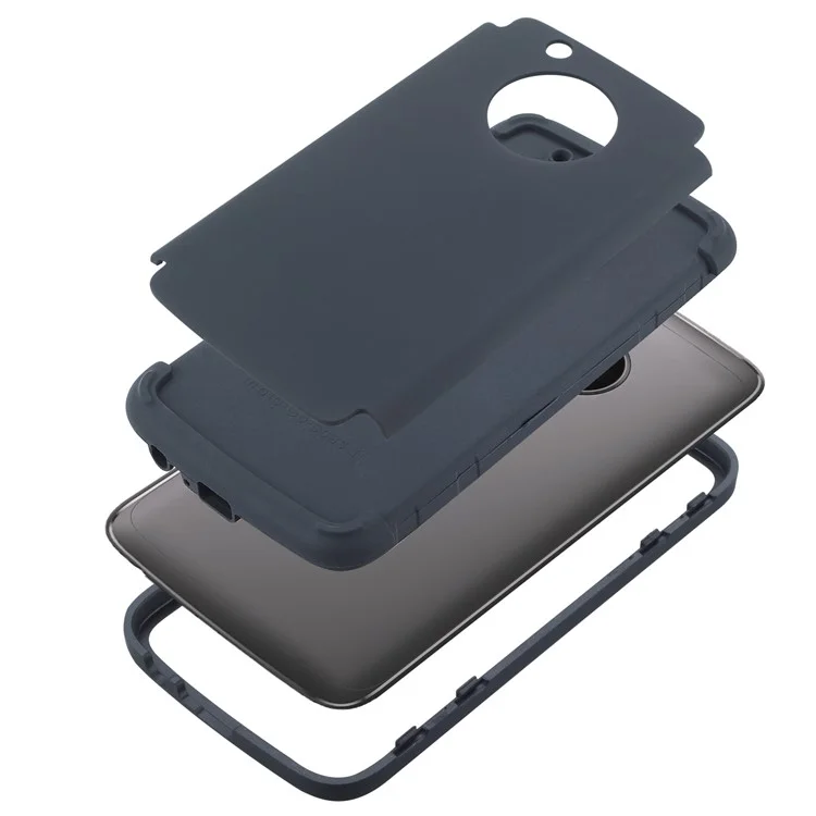 Detachable Shockproof PC + TPU Hybrid Case for Motorola Moto G5 Plus - Black