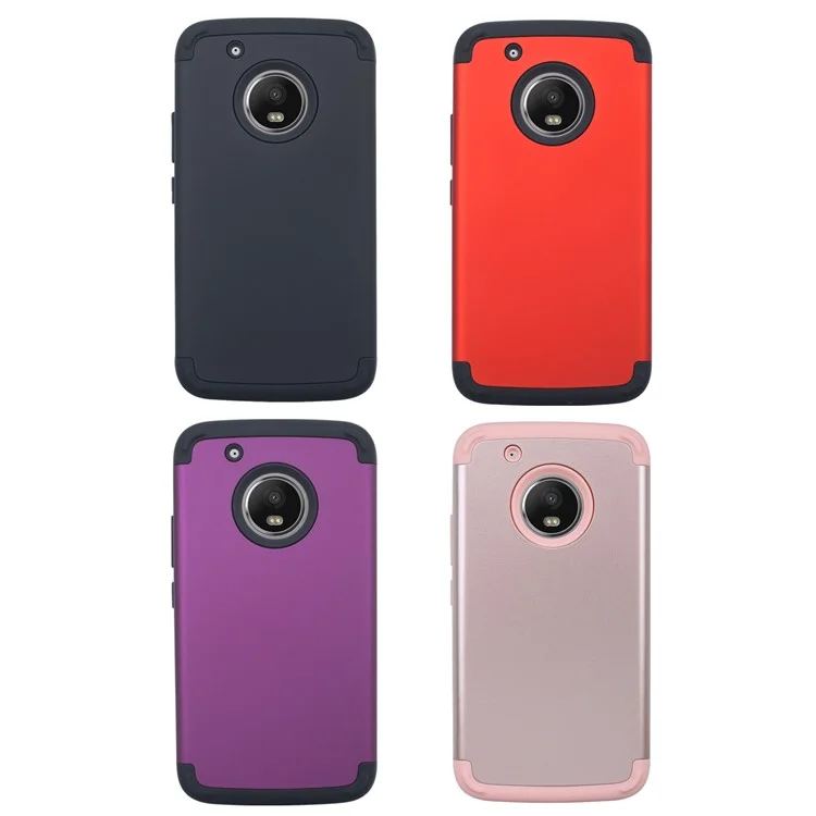 Detachable Shockproof PC + TPU Hybrid Case for Motorola Moto G5 Plus - Black