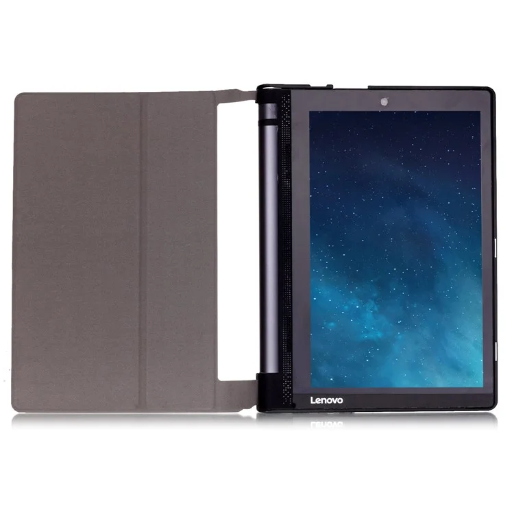 Bi-fold Smart Leather Case with Stand for Lenovo Yoga Tablet 3 10-inch X50L - Black