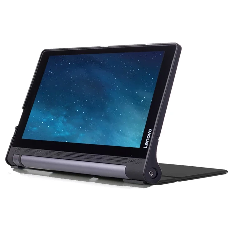 Bi-fold Smart Leather Case with Stand for Lenovo Yoga Tablet 3 10-inch X50L - Black