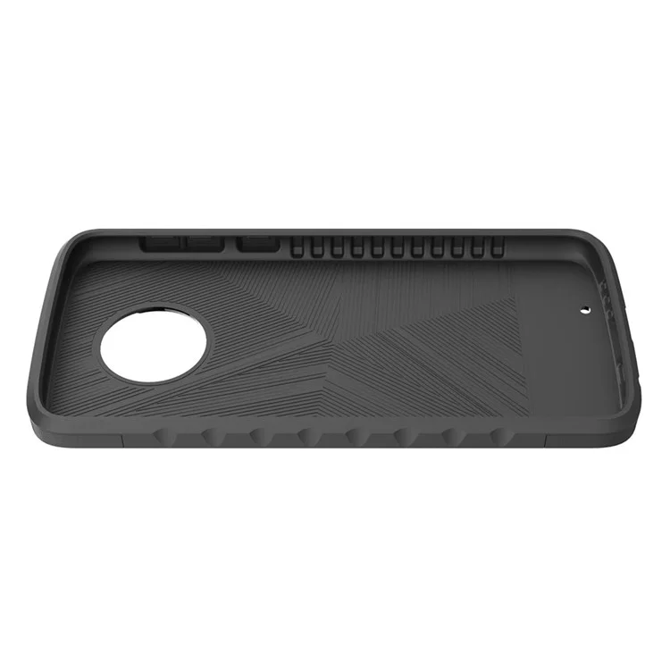 Carbon Fiber Texture TPU PC Hybrid Case for Motorola Moto G6 - Black