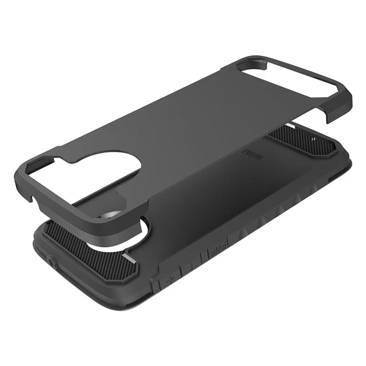 Carbon Fiber Texture TPU PC Hybrid Case for Motorola Moto G6 - Black