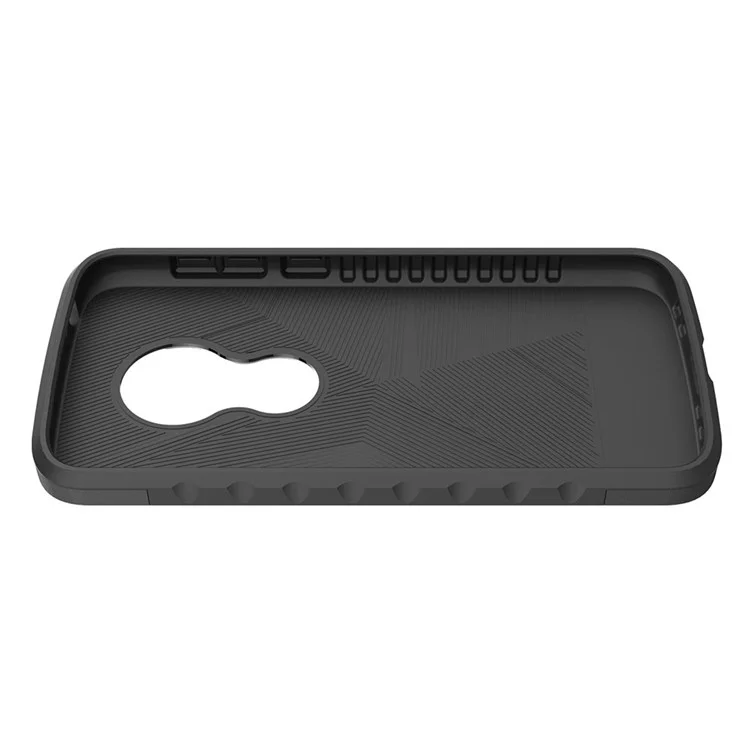 Carbon Fiber Texture TPU PC Hybrid Case for Motorola Moto E5 Play - Black
