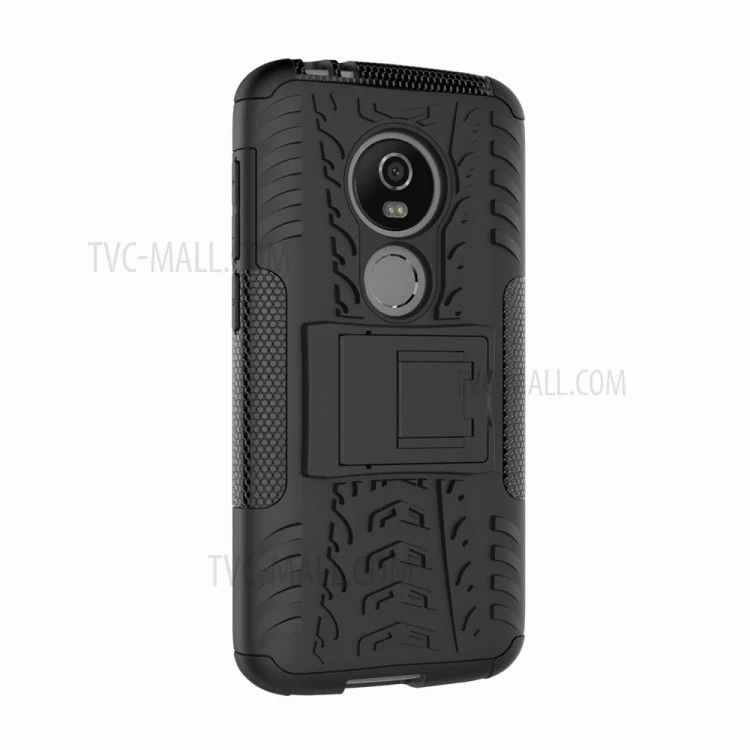 Anti-slip PC + TPU Hybrid Case with Kickstand for Motorola Moto E5 Play (US Version) - Black