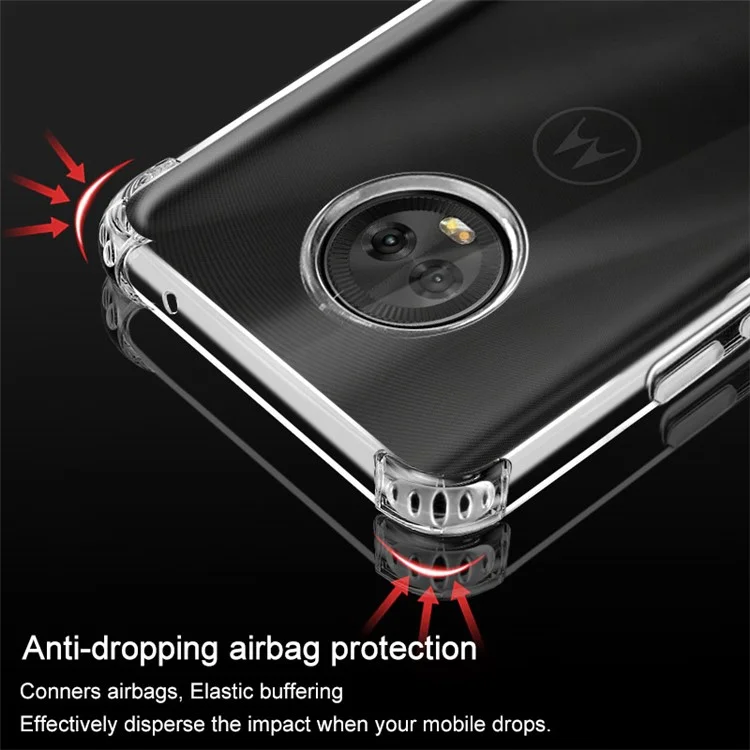 IMAK Anti-drop TPU Back Case + Screen Protector for Motorola Moto G6 Plus