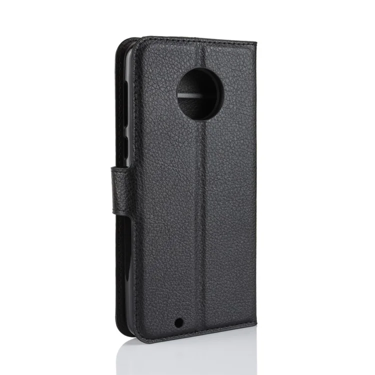 Litchi Texture Wallet Stand Leather Flip Case for Motorola Moto G6 - Black