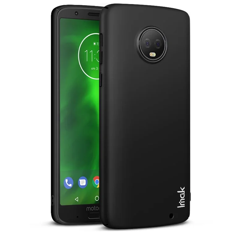 IMAK Jazz Skin Feel Hard PC Shell Case + Screen Protector Film for Motorola Moto G6 Plus - Black