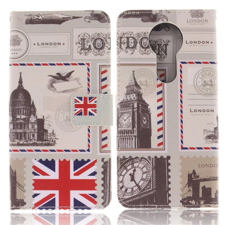 Pattern Printing Leather Wallet Case for Motorola Moto E5 Plus - UK Flag