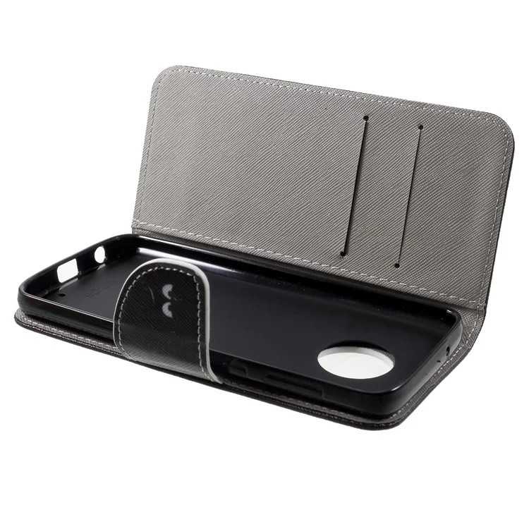Pattern Printing Cross Texture Leather Wallet Case for Motorola Moto G6 - Do not Touch My Phone