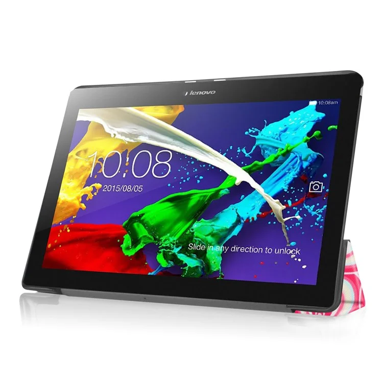 Tri-fold Stand Flip Leather Case for Lenovo Tab 2 A10-30 - Multiple Hearts