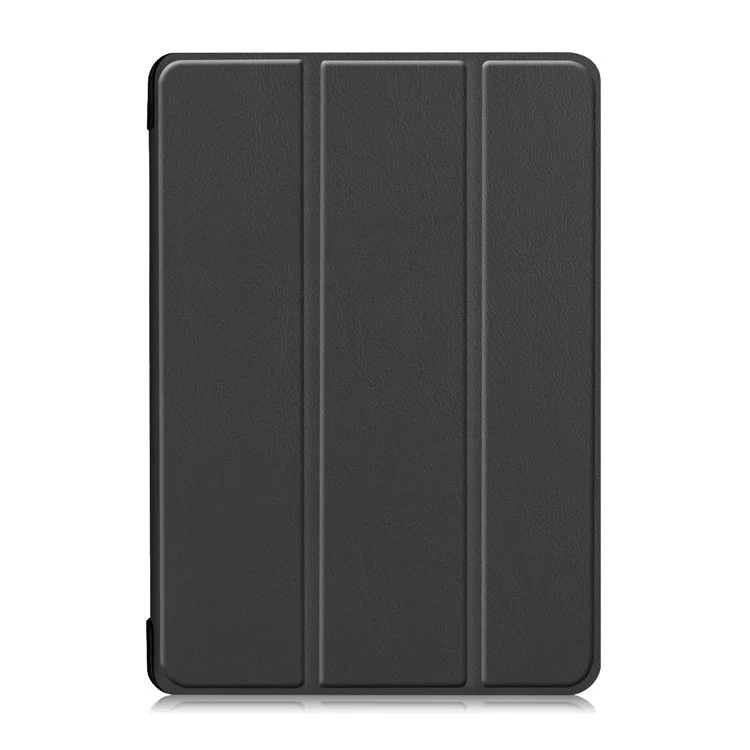 Caixa de Couro Com Três Dobras Caixa de Couro Estreita Design de Tampa de Comprimido de Ângulo Duplo Para Lenovo Tab M10 TB-X605F/TB-X505F - Preto