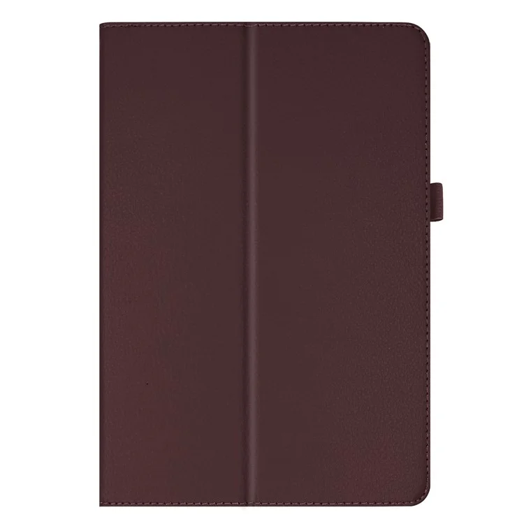 Anti-scratch Shockproof Litchi Texture Leather Stand Protective Phone Case Cover for Lenovo Tab M10 TB-X605F - Coffee