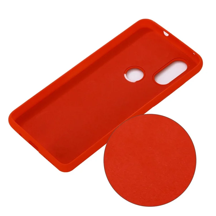 Enveloppe de Téléphone en Silicone Liquide Souple Pour Motorola One Vision / P50- Red