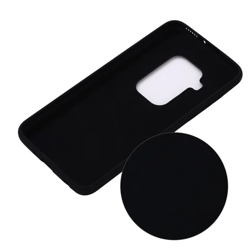 Soft Liquid Silicone Phone Back Cover Casing for Motorola One Zoom - Black