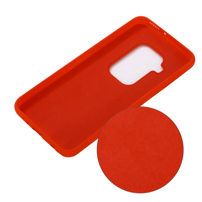 Soft Liquid Silicone Phone Back Cover Casing for Motorola One Zoom - Red