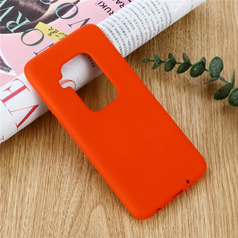 Soft Liquid Silicone Phone Back Cover Casing for Motorola One Zoom - Red