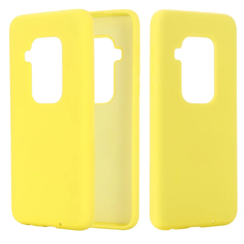 Soft Liquid Silicone Phone Back Cover Casing for Motorola One Zoom - Yellow