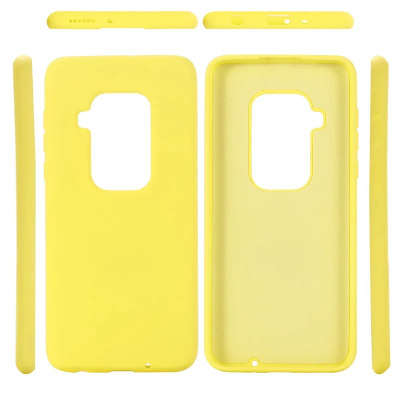 Soft Liquid Silicone Phone Back Cover Casing for Motorola One Zoom - Yellow