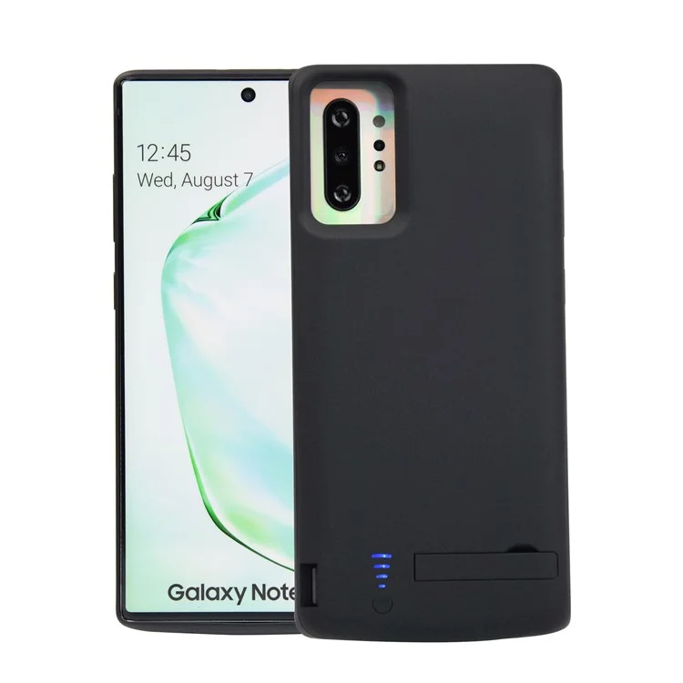 6000mAh Внешняя Батарея Зарядное Устройство Chareger Chate С Kickstand Для Samsung Galaxy Note 10 Plus / Note 10 Plus 5G - Чернить