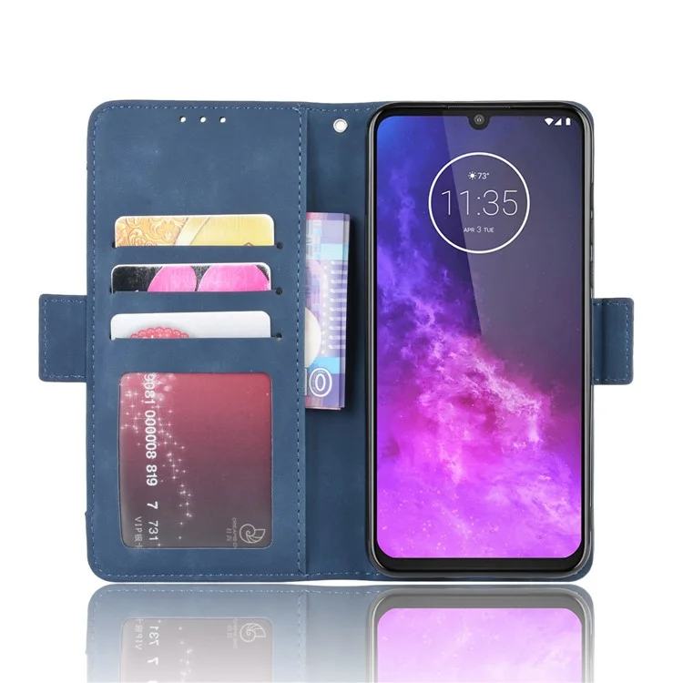 Case de Cuero de Billetera Para Motorola One Zoom - Azul