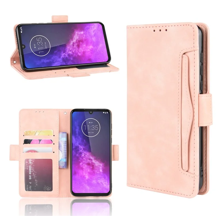 Brieftasche Lederstand Hülle Für Motorola One Zoom - Rosa