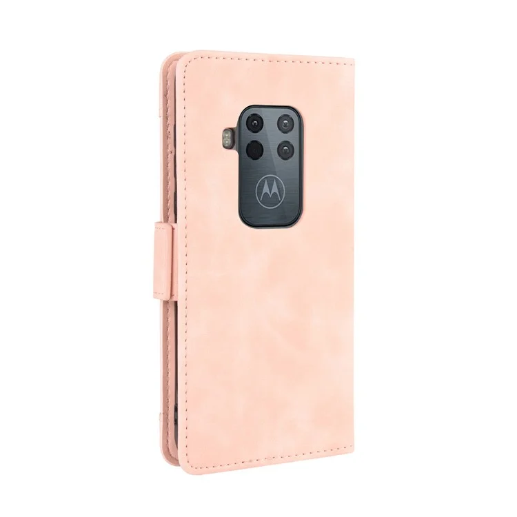 Case de Cuero de Billetera Para Motorola One Zoom - Rosado