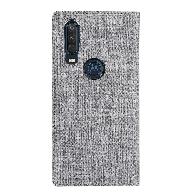 Para Motorola One Action Vili DMX Cross Style Shell Stand Shell - Cinza