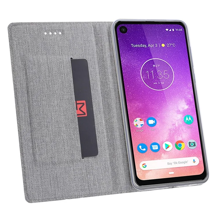 Для Motorola One Action Vili DMX Cross Style Shell Shell Shell - Серый