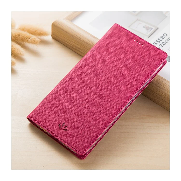 Für Motorola One Action Vili DMX Cross -style Leder -standschale - Rose