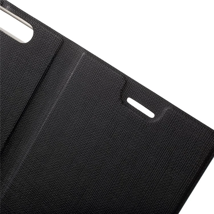 Cross Texture Leather Card Holder Stand Case for Lenovo Phab Plus - Black
