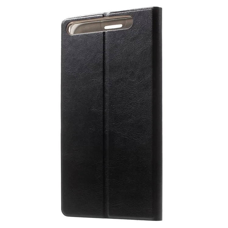 Textured Card Holder Leather Stand Case for Lenovo Phab Plus - Black