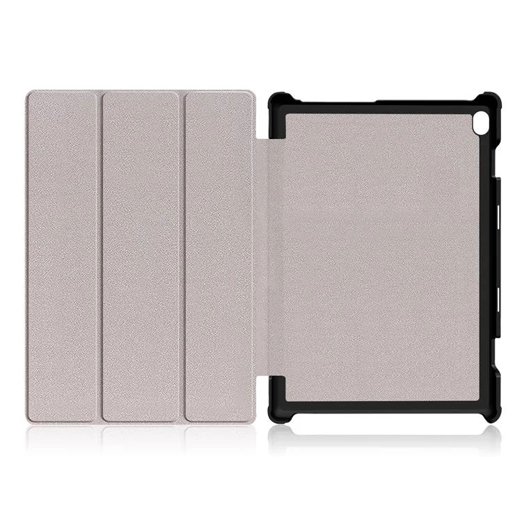 Custodia in pelle pieghevole a tre ante con funzione di risveglio/sospensione automatica per Lenovo Tab M10 TB-X605F/TB-X505 - Nero