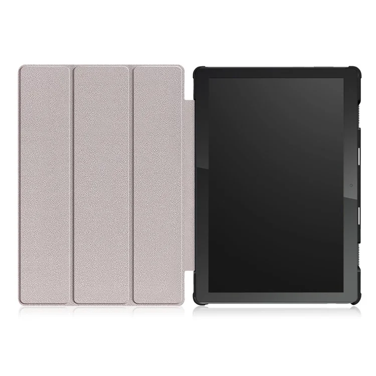 Custodia in pelle pieghevole a tre ante con funzione di risveglio/sospensione automatica per Lenovo Tab M10 TB-X605F/TB-X505 - Nero